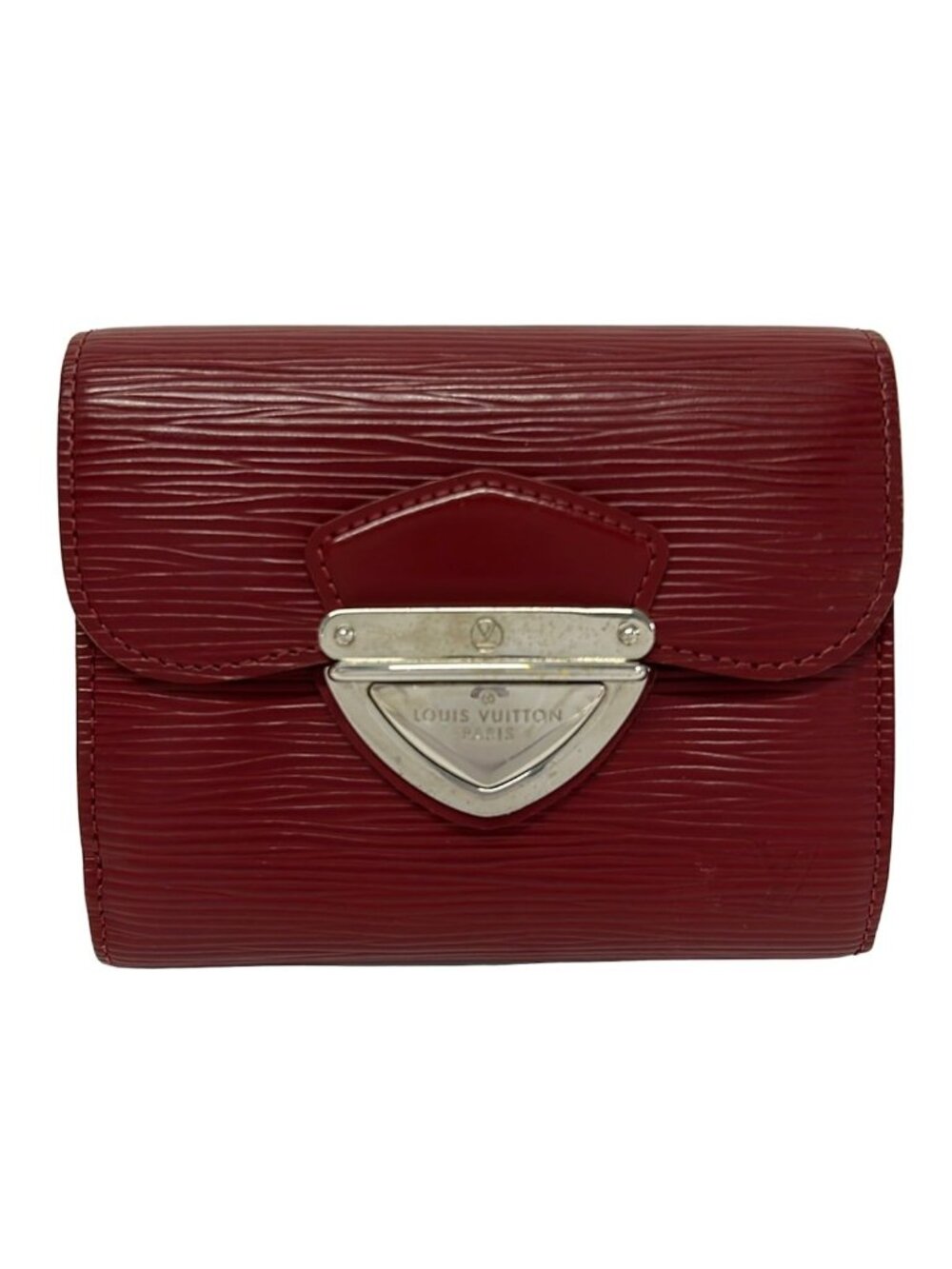 Louis Vuitton Trifold Wallet Epi Portefeuille Joy Ruby Leather